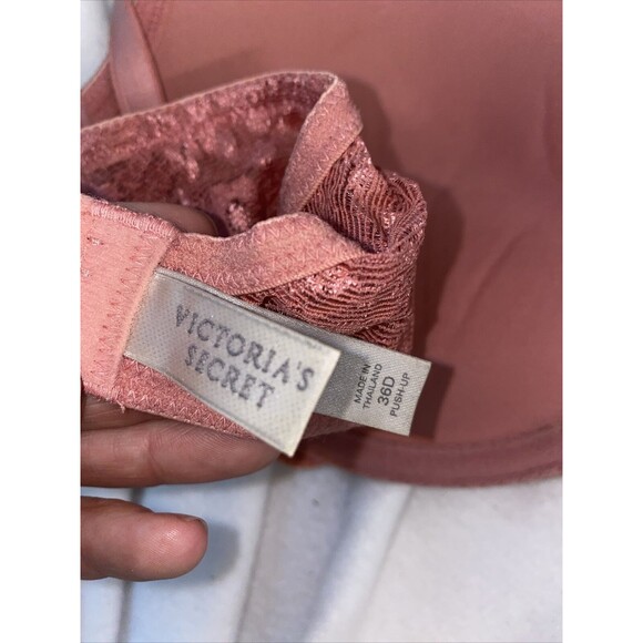 Victoria Secret Womens 36D Floral Lace Lined Push Up Bra Pink - Picture 7 of 8